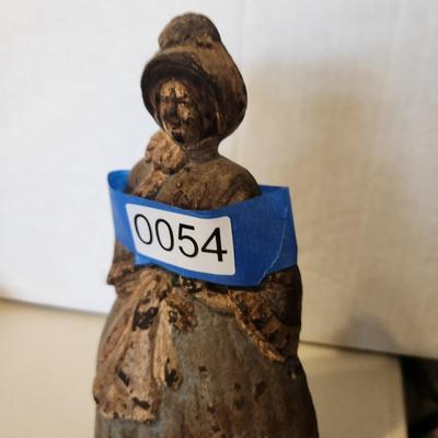 Antique Very Heavy Cast Iron Door Stop 8" Colonial Woman