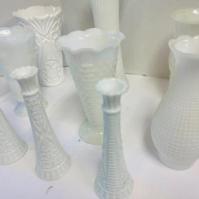 Vintage Milk Glass Vases