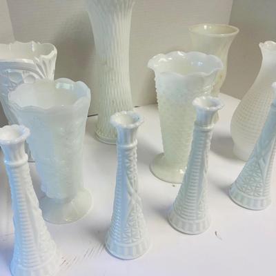 Vintage Milk Glass Vases