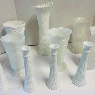 Vintage Milk Glass Vases