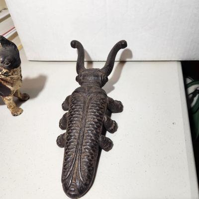 Cast Iron Boston Terrier 5" & Cast Iron Beetle Boot Jack
