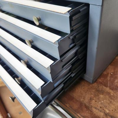 Hout 5 Drawer Metal Drill Bit Cabinet Includes Some Bits