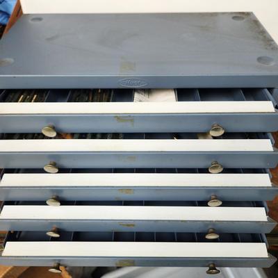 Hout 5 Drawer Metal Drill Bit Cabinet Includes Some Bits
