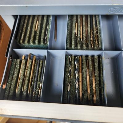 Hout 5 Drawer Metal Drill Bit Cabinet Includes Some Bits