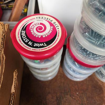 Lot of Twist N Store Containers Filled