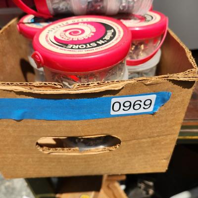 Lot of Twist N Store Containers Filled