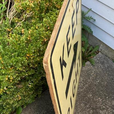 LOT 78: "Keep Right" Arrow Highway Mounted Sign (Walter Sign Co New York)