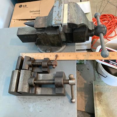 LOT 80: Three Metal Vises - Anvil Style Included