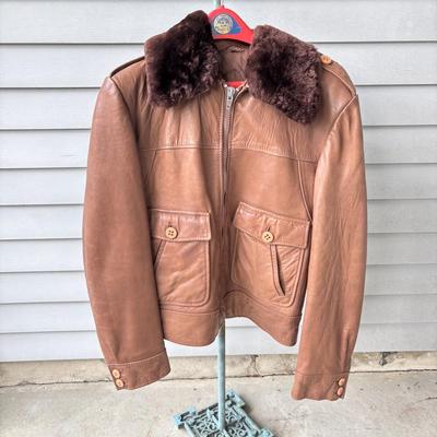 LOT 86: Vintage J. Riggings Leather Jacket Sz 42