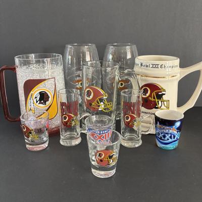 LOT 97: NFL Barware Glasses & Stein