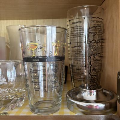 LOT 103:Kitchen Cupboard of Barware/Glassware Collection