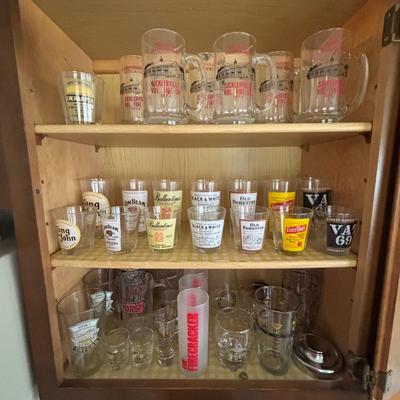 LOT 103:Kitchen Cupboard of Barware/Glassware Collection