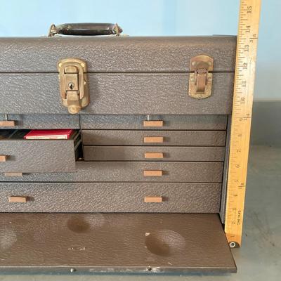 LOT 116: Kennedy Manufacturing Co. Kennedy Kits Metal Mechanic / Machinist Tool Box and Contents