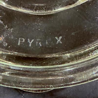 LOT 148: Vintage Pyrex Black and White Snowflake Oval Covered Dish, Pyrex Coffee Pot Aluminum Ice Tray, Embroidered Days of the Week Dish...