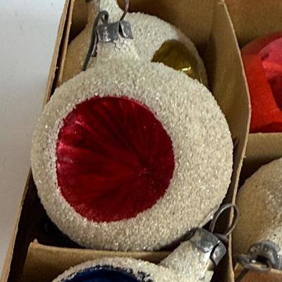 LOT 197: Nostalgic Christmas Collection Including Glass Bulbs, Vintage Light Set, Candles and Mugs