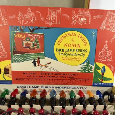 LOT 197: Nostalgic Christmas Collection Including Glass Bulbs, Vintage Light Set, Candles and Mugs