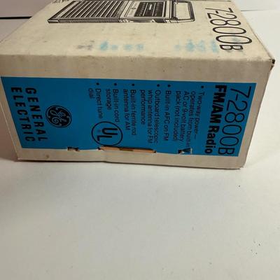LOT 200: Vintage Electronics - GE 3-5002 Tape Recorder with Mic, Unopened GE AM/FM Compact Portable Radio 7-2800 and a Texas Instruments...