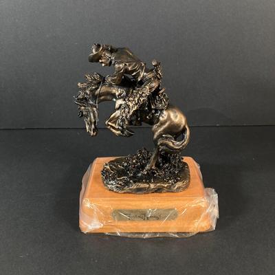 LOT 219: Paul Sebastian Collectible- 1963 Fine Crystal Corvette with Original Box and "Rattlesnake" by Frederic Remington...