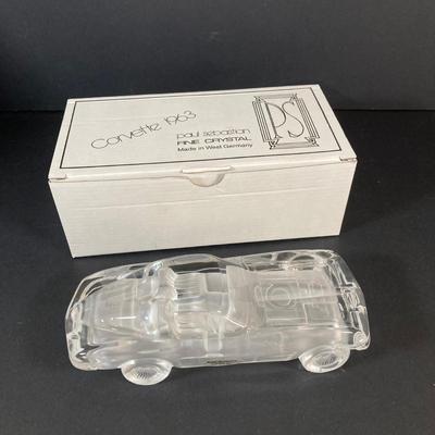 LOT 219: Paul Sebastian Collectible- 1963 Fine Crystal Corvette with Original Box and "Rattlesnake" by Frederic Remington...