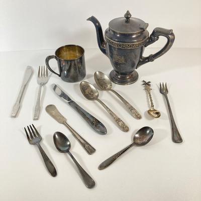 LOT 223: Collection of Oneida Community Silver Plate, Reed & Barton Soldered Silver and Stainless Steel Flatware
