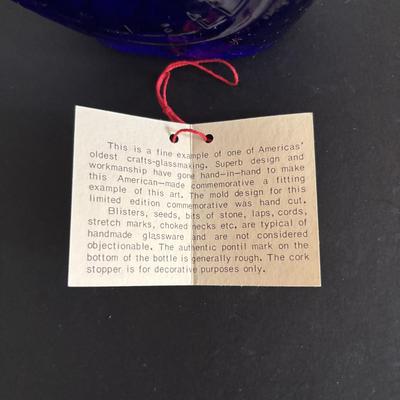 LOT 246: Wheaton Art Glass Cobalt Blue Chevrolet Corvette Decanter, Great American Cars Corvette Paper Weight, Corvettes in Glasstown...