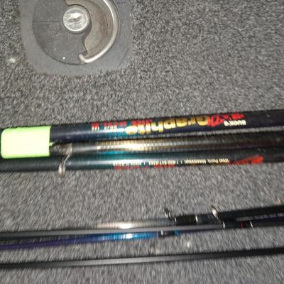 Crappie rod and reels, dip net, cooler