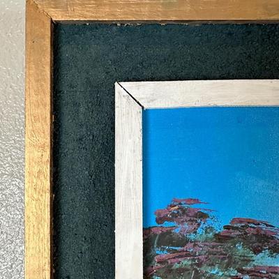 Framed Original Painting Signed by Ruiz (1978) – Village Scene