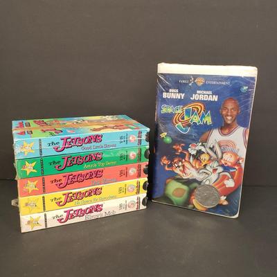 LOT 64: Sealed VHS Jetsons Collection & Space Jam with Collectors Coin