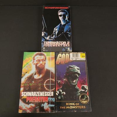 LOT 67: Sealed Terminator 2, Predator, Godzilla VHS