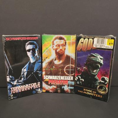 LOT 67: Sealed Terminator 2, Predator, Godzilla VHS