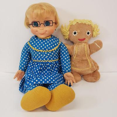 LOT 73: Vintage Mrs. Beasley Doll & Gingerbread Girl Plush
