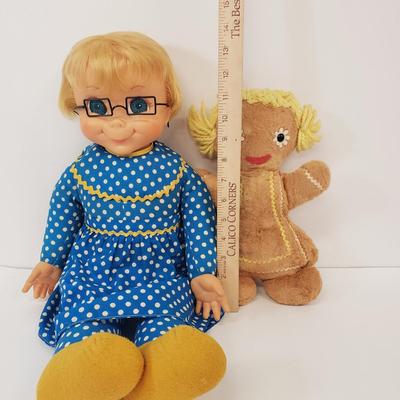 LOT 73: Vintage Mrs. Beasley Doll & Gingerbread Girl Plush