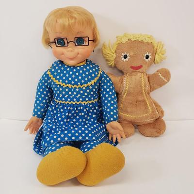 LOT 73: Vintage Mrs. Beasley Doll & Gingerbread Girl Plush
