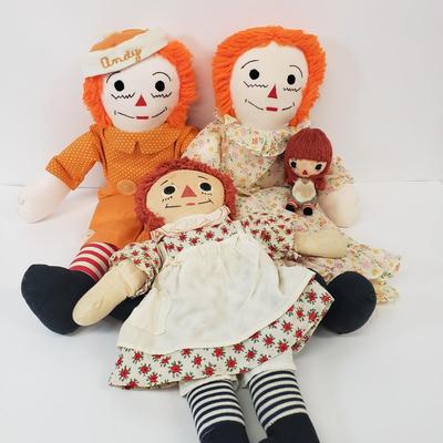 LOT 74: Collection of Raggedy Ann & Andy Dolls