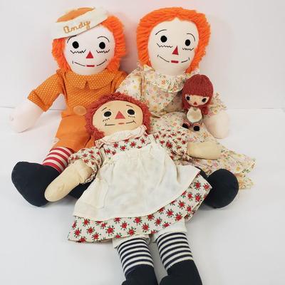LOT 74: Collection of Raggedy Ann & Andy Dolls