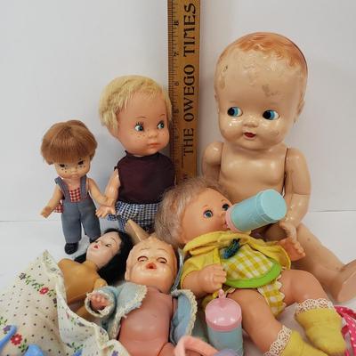 LOT 76: Vintage Baby Doll Assortment with Accessories & Tea Set