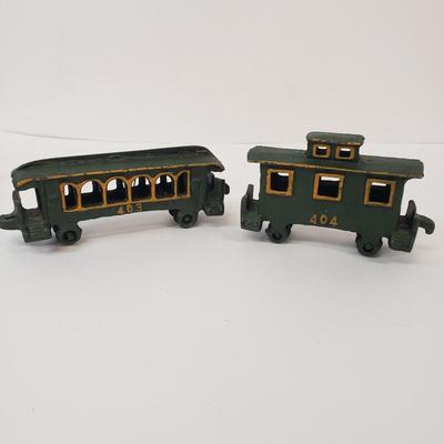 LOT 77: Vintage Cast Iron Train Set