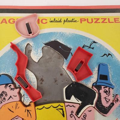 LOT 79: Vintage Woody Woodpecker Watch, Barrel of Monkeys, Playskool Magnetic Puzzle & Etch a Sketch