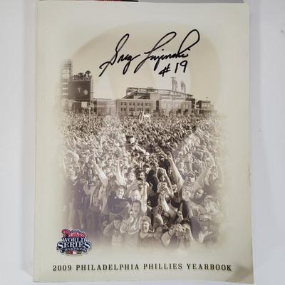 LOT 81: Philadelphia Phillies Steve "Lefty" Carlton HOF Autograph and Greg Luzinksi Autograph on 2009 Yearbook Magazine and More