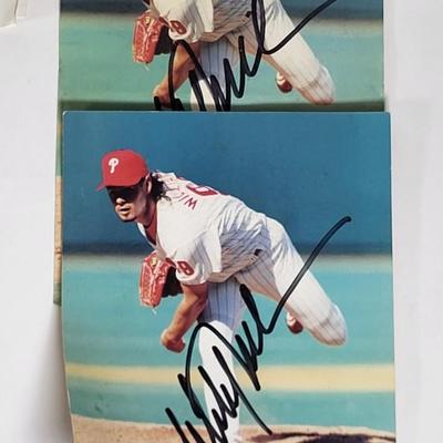 LOT 82: Multiple Philadelphia Phillies Autographs Featuring Mitch Williams, Kevin Stocker and Charlie Hayes on Trading Cards, Baseballs...