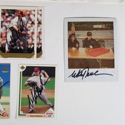 LOT 82: Multiple Philadelphia Phillies Autographs Featuring Mitch Williams, Kevin Stocker and Charlie Hayes on Trading Cards, Baseballs...