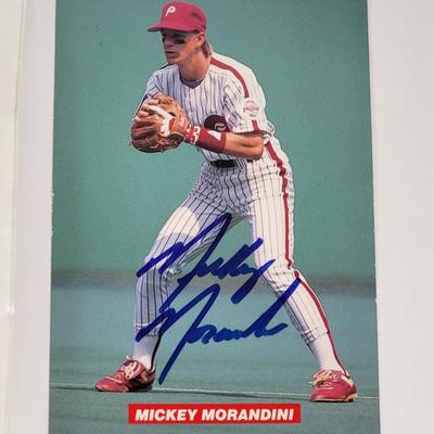LOT 82: Multiple Philadelphia Phillies Autographs Featuring Mitch Williams, Kevin Stocker and Charlie Hayes on Trading Cards, Baseballs...