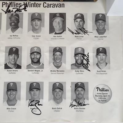 LOT 82: Multiple Philadelphia Phillies Autographs Featuring Mitch Williams, Kevin Stocker and Charlie Hayes on Trading Cards, Baseballs...
