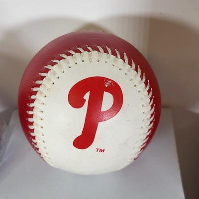LOT 84: Baseball Memorabilia Lot Including Facsimile Autographs, Baseballs, Rare Big League Collectors Tin and More