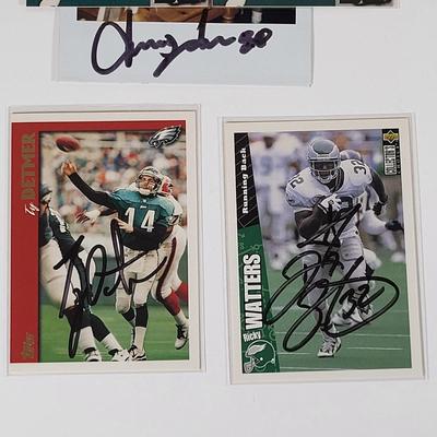 LOT 85: Multiple Philadelphia Eagles Memorabilia Including Vintage Shirts and Autographs Featuring William Fuller, Ricky Watters and...