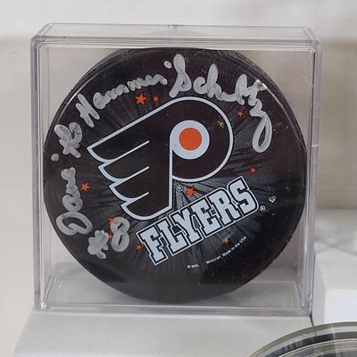 LOT 87: NHL Memorabilia Featuring Autographs of Dave "The Hammer" Schultz on Philadelphia Flyers and Buffalo Sabres