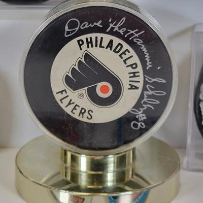 LOT 87: NHL Memorabilia Featuring Autographs of Dave "The Hammer" Schultz on Philadelphia Flyers and Buffalo Sabres