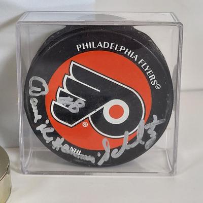 LOT 87: NHL Memorabilia Featuring Autographs of Dave "The Hammer" Schultz on Philadelphia Flyers and Buffalo Sabres