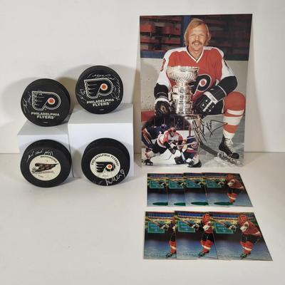 LOT 91: Multiple Autographs on NHL Memorabilia of Philadelphia Flyers Player Bob Kelly