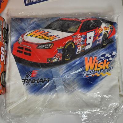 LOT 96: Nascar Memorabilia Lot Including Autographed Geico T-shirt, Toy Replicas and More